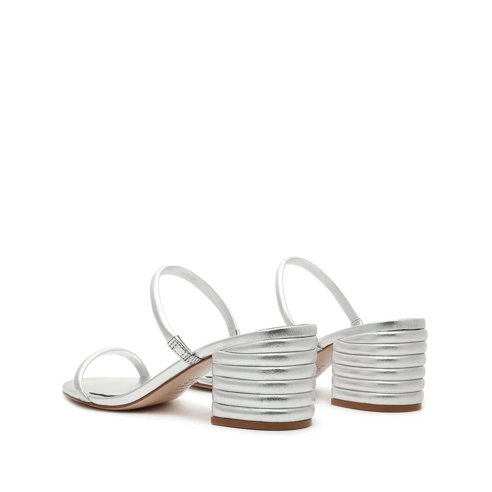 Kyra Metallic Leather Mule 7.5Silver Metallic Napa - Picture 2 of 2